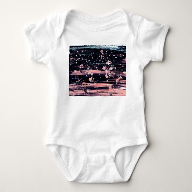 Body Para Bebê Cinzas Escuras Glamourosas (Frente)