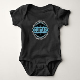 Body Para Bebê Círculo de Nota de Música de Violão