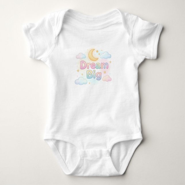 Body Para Bebê Citação caprichosa em pastel suave sobre branco (Frente)