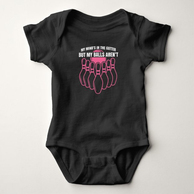 Body Para Bebê Citação das Boliches engraçadas para Bowler (Frente)