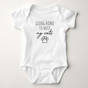Body Para Bebê Citação de Bebê Indo para Casa Conhecer Meus Gatos