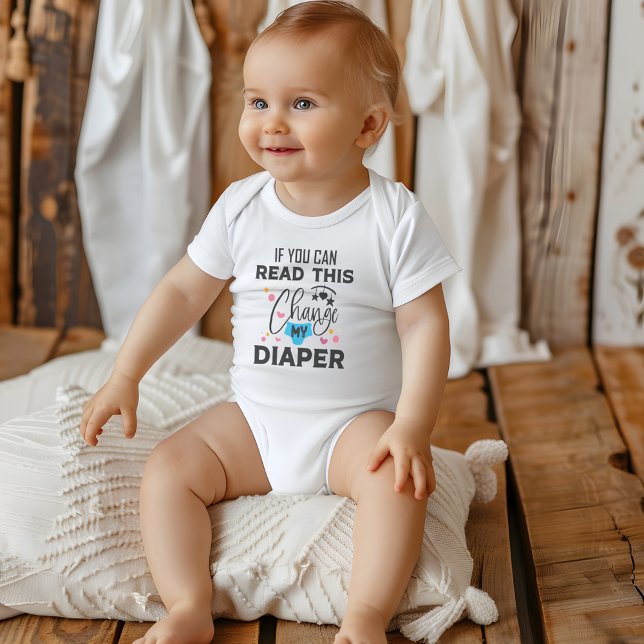 Body Para Bebê Citação Divertida Troque Minha Fralda (Funny Change My Diaper Quote Baby Bodysuit)