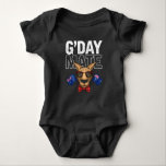 Body Para Bebê Citação do Funny Kangaroo, Bandeira Australiana<br><div class="desc">Testemunha Piada de Saudação Australiana. Citação do Funny Kangaroo,  Bandeira Australiana.</div>