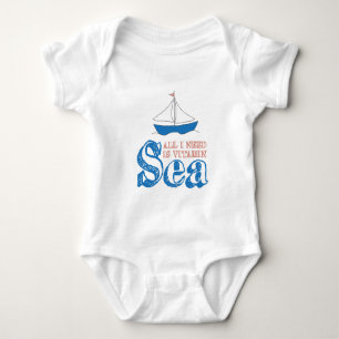 Body Para Bebê Citação Náutica Engraçada - Navio-vela que Desenha