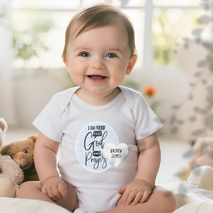 Body Para Bebê Citação Personalizada Deus Responde às Orações 