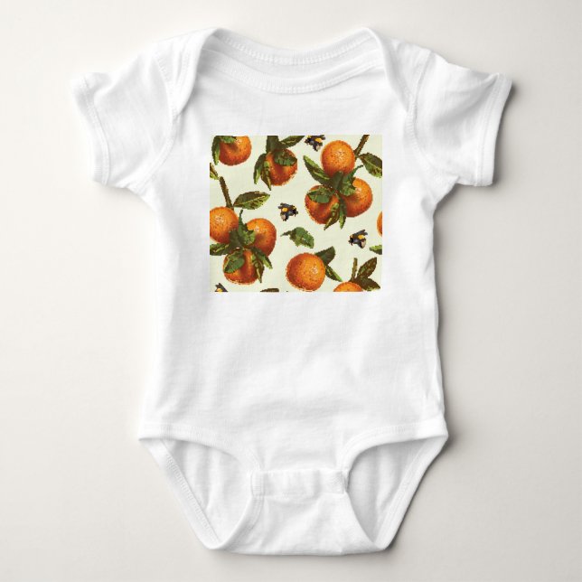 Body Para Bebê Citrus & Bumblebee: Vintage sem carne (Frente)