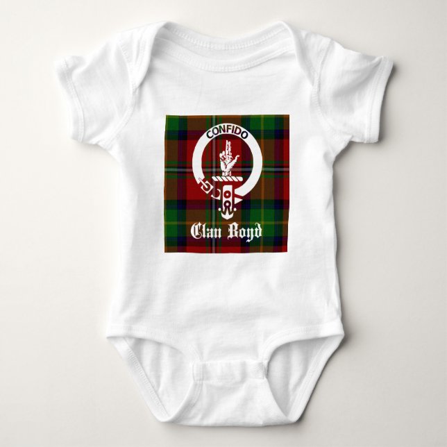 Body Para Bebê Clan Boyd Crest Tartan (Frente)