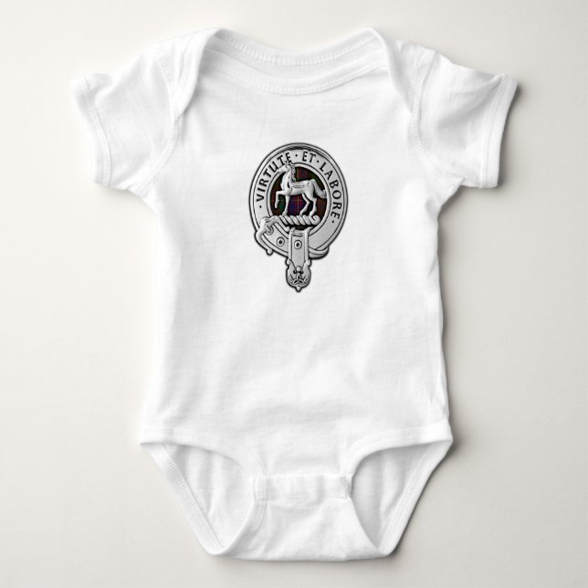 Body Para Bebê Clan Cochrane Crest & Tartan (Frente)