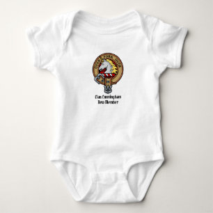 Body Para Bebê Clan Cunningham Crest sobre Tartan