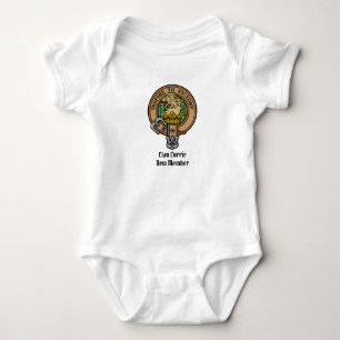 Body Para Bebê Clan Currie Lion Crest sobre Tartan