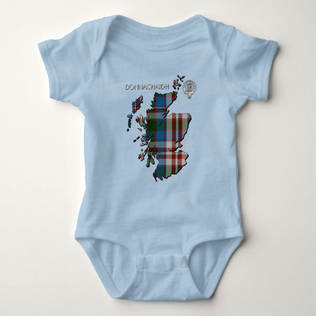 Body Para Bebê Clan Donnachaidh (Robertson) Crest & Dress Tartan (Frente)