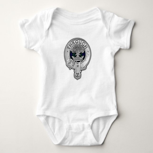 Body Para Bebê Clan Hamilton Crest & Hunting Tartan (Frente)