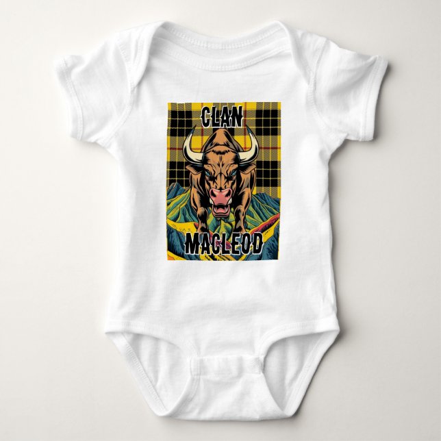 Body Para Bebê Clan MacLeod Tartan Design (Frente)