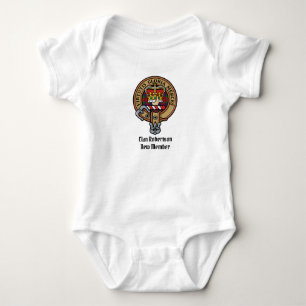 Body Para Bebê Clan Robertson Crest sobre Tartan