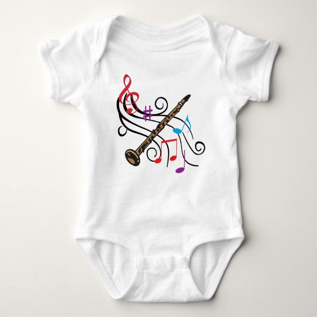 Body Para Bebê Clarinet Com Música (Frente)