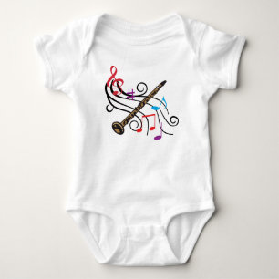 Body Para Bebê Clarinete com música
