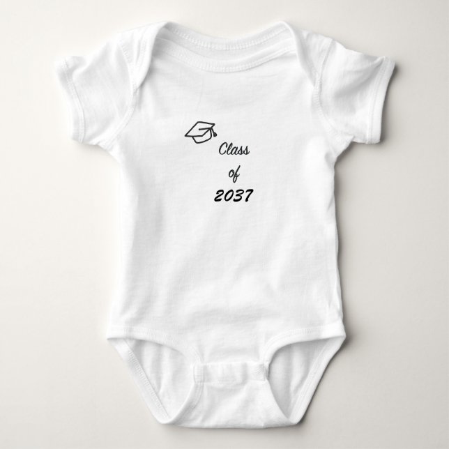 Body Para Bebê Classe de 2037 com Boné de formatura (Frente)