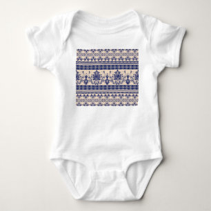 Body Para Bebê Clássico Damask: Papel de parede sem soldadura Orn