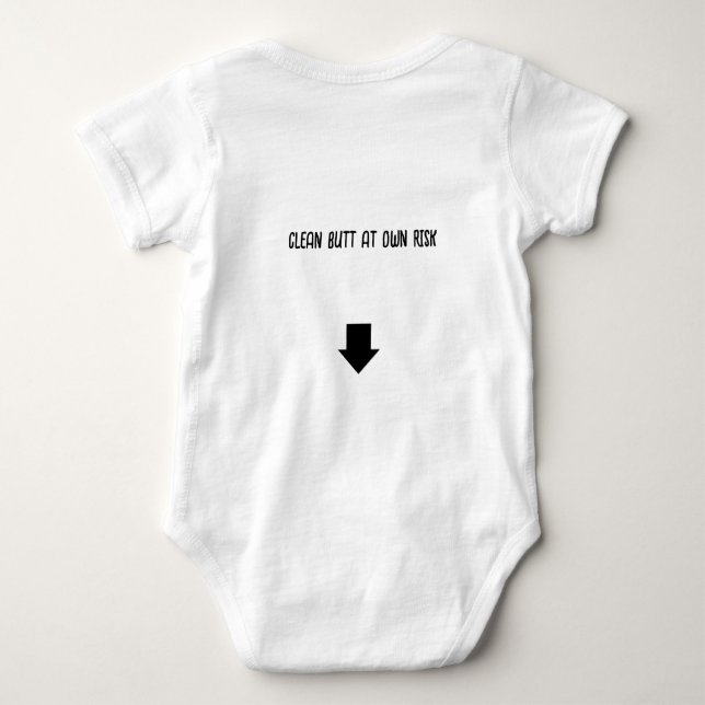Body Para Bebê clean butt at own risk one piece  (Verso)