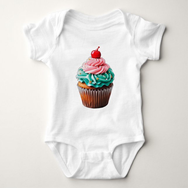 Body Para Bebê Clipe de Ilustração de Deserto de Cupcake de Anive (Frente)