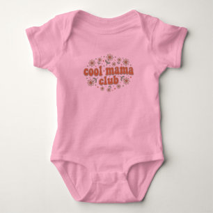 Body Para Bebê Clube Retro Cool Mama Aplicativo Groovy Daisy Dia