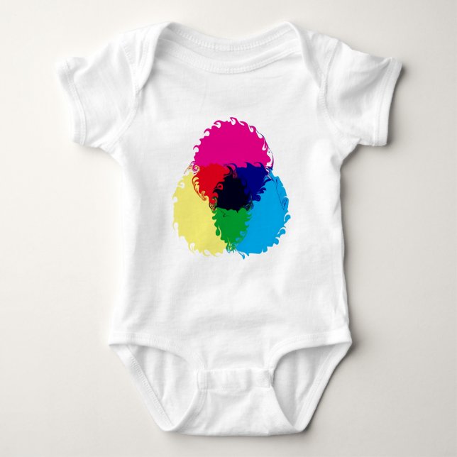 Body Para Bebê CMYK psicadélico (Frente)