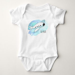 Body Para Bebê Co-Piloto com Avião