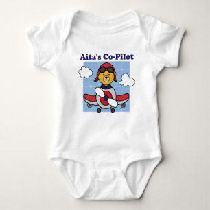 Body Para Bebê Co-Piloto de Aita - Avião Cute
