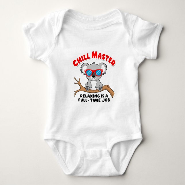 Body Para Bebê Coala preguiçoso engraçado (Frente)