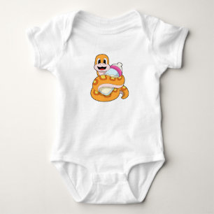 Body Para Bebê Cobra com garrafa de bebê
