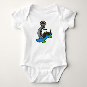 Body Para Bebê Cobra como Patinador com skate