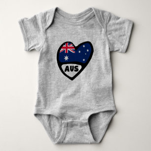 Body Para Bebê Código do País da Austrália Sinalizador Heart AUS