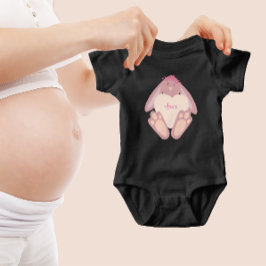 Body Para Bebê Coelhinha Fofa Menina Rosa Pastel Com Coração