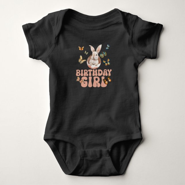 Body Para Bebê Coelhinho da Páscoa Aniversariante (Frente)