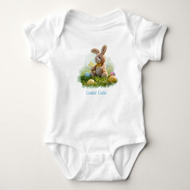 Body Para Bebê Coelhinho de Páscoa Bonito Enchido (Frente)