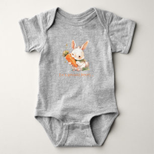 Body Para Bebê Coelhinho de Páscoa comendo papagaio