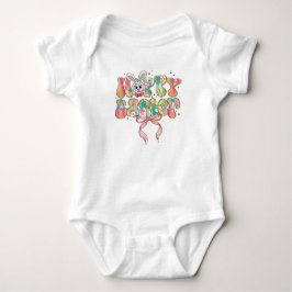 Body Para Bebê Coelhinho de Páscoa Feliz Laço Coquete