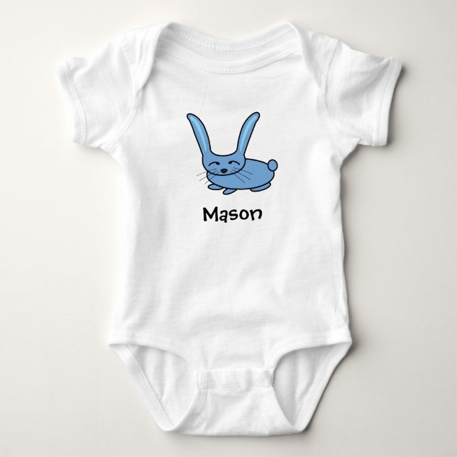 Body Para Bebê Coelho azul claro (Frente)