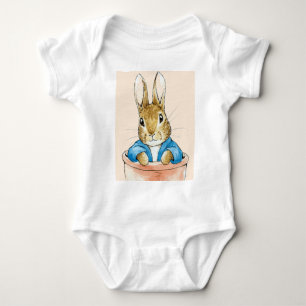 Body Para Bebê Coelho clássico de jaqueta azul