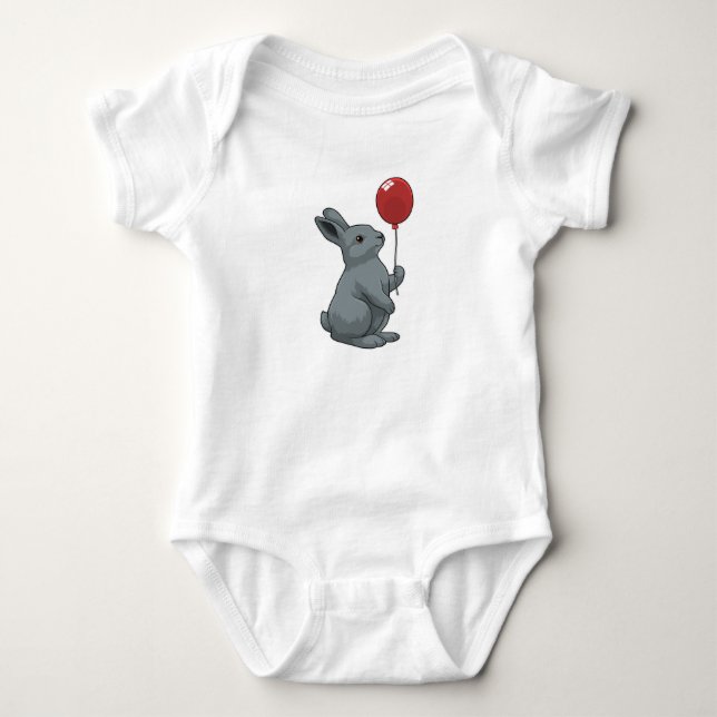 Body Para Bebê Coelho com balão (Frente)
