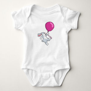Body Para Bebê Coelho com balão