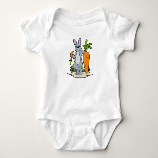 Body Para Bebê Coelho com Cenoura (Frente)