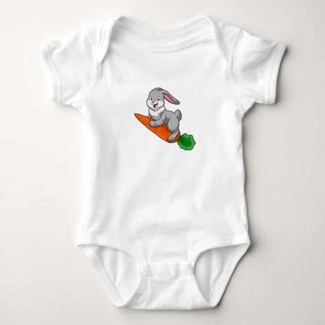 Body Para Bebê Coelho com Cenoura (Frente)