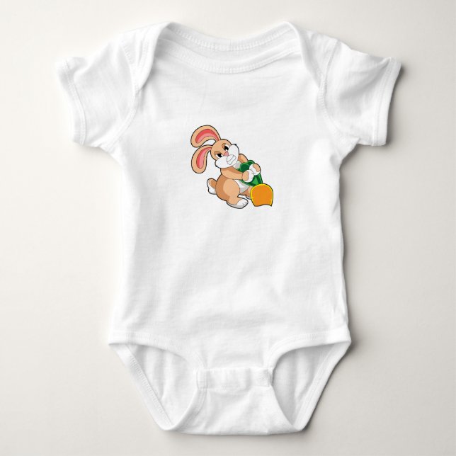 Body Para Bebê Coelho com Cenoura (Frente)