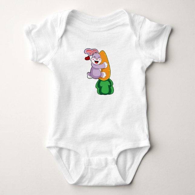 Body Para Bebê Coelho com Cenoura (Frente)