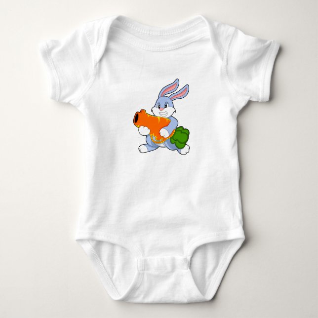 Body Para Bebê Coelho com Cenoura (Frente)