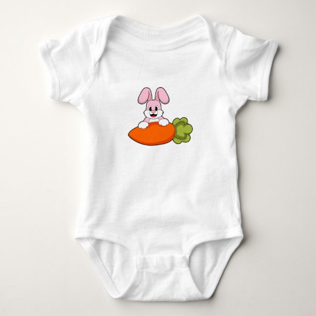 Body Para Bebê Coelho com Cenoura (Frente)