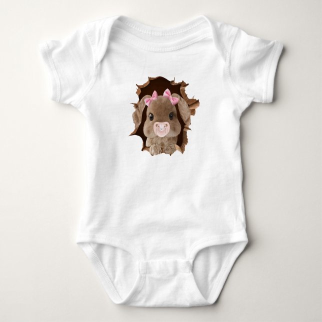 Body Para Bebê Coelho com chupeta (Frente)