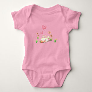 Body Para Bebê Coelho com Desenhar de Cartoon