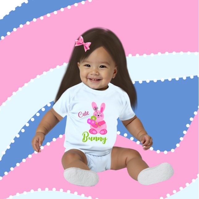 Body Para Bebê Coelho com flores (Criador carregado)